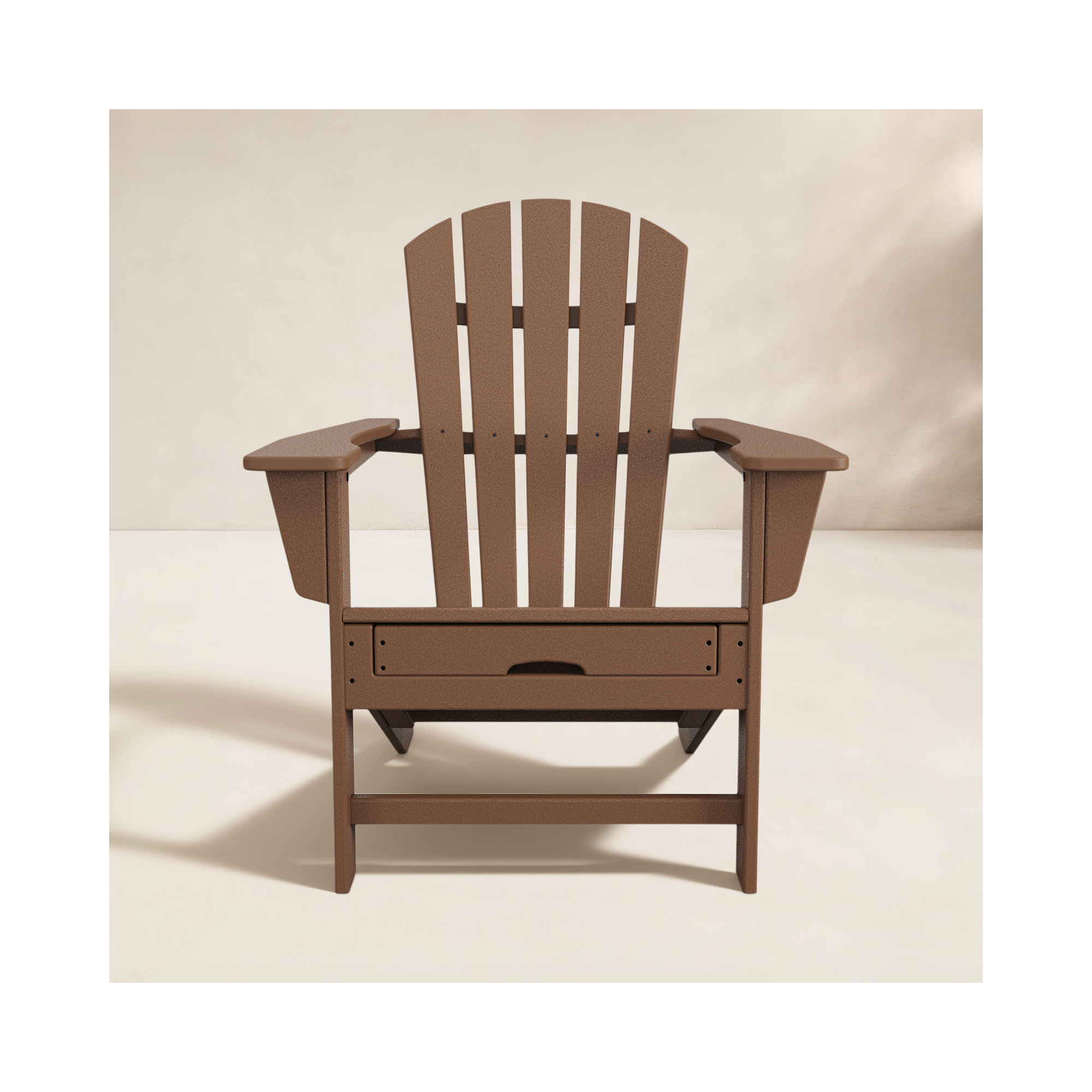 POLYWOOD Adirondack Chair with Hideaway Ottoman, Teak