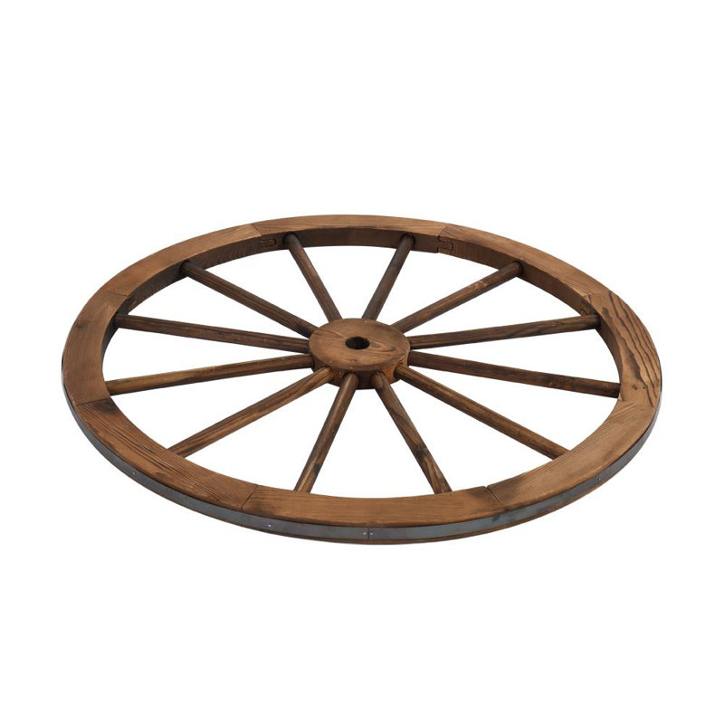 Roues décoratives en bois de sapin brun Paulin
