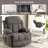 Swinging Recliner Massage Heated Sofa, With USB And 2 Cup Holders In Side Pockets-401407307