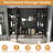 Aluminium Medicine Cabinet Mirror, 35 x 28 Inches Medicine Cabinet with 3 Colors LED Light and Defogging Function, Bathroom Mirror Cabinet with Cosmetic Storage Rack and Hair Dryer Holder, Grey-1822254392