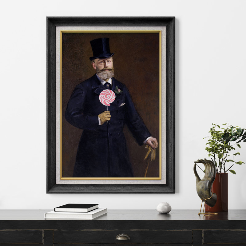 «Lollipop Victorian suit man» sur toile, H 36 po x l 26 po, Black Premium Framed