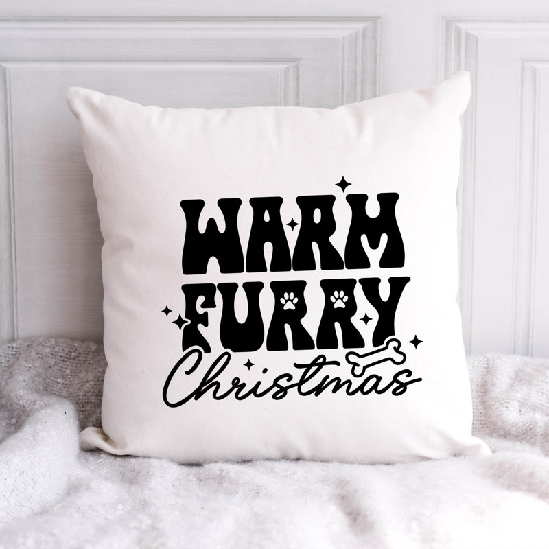 Coussin ChristmasDog_Noir-13, 18 po x 18 po