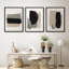 «Neutral Brushstroke», ensemble d'art mural encadré - peinture abstraite moderne 3 pièces en noir, gris et beige, œuvre minimaliste pour un salon ou un bureau contemporain-118383762-118383761