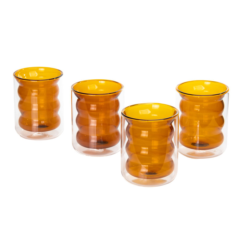 Amber Glass 6.76oz Water and Juice Set of 4