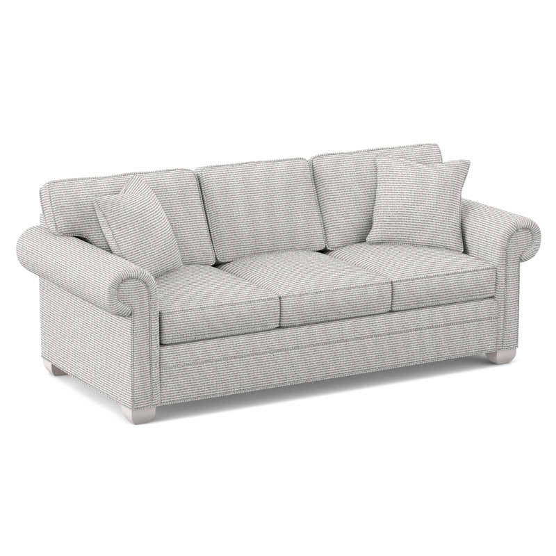 Main Street Upholstered 85'' Sleeper Sofa, Dove Gray, Callaloo Cotton