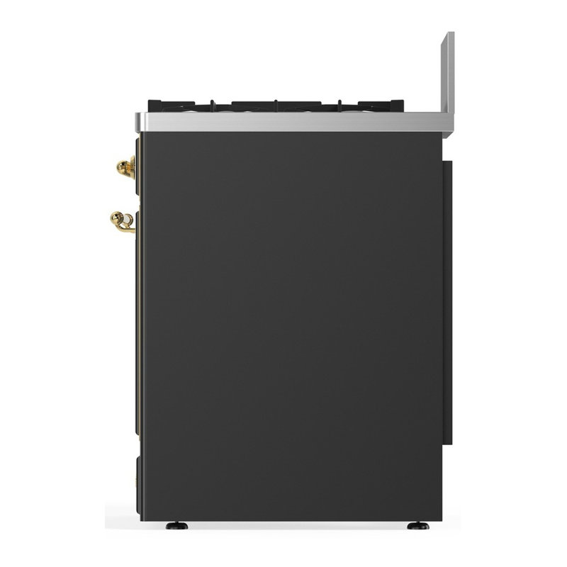 Majestic III Series 30 Inch Dual Fuel Range with 5 Sealed Burners in Emerald Green (Natural Gas, Burnished Trim), Brass