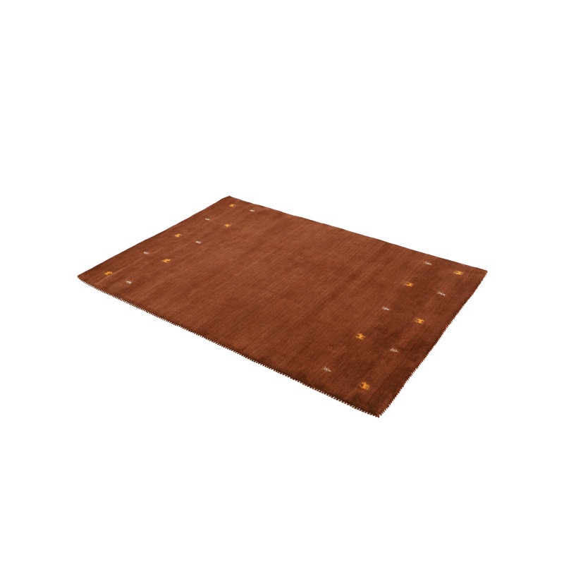 Handwoven Wool Gabbeh Uni Brown Rug, Rectangle 200 x 290cm