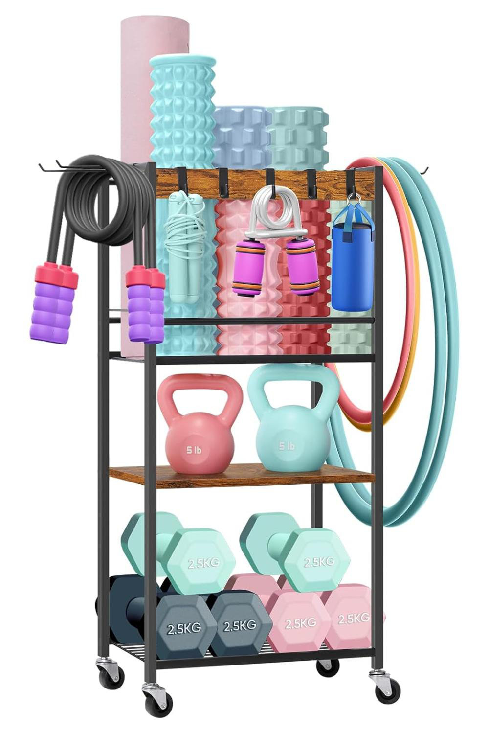 17 Stories Home Gym Storage Rack, Yoga Mat Storage Racks, Workout ...