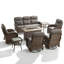 Ensemble de conversation pour foyer extérieur en osier 8 pièces avec canapé, fauteuils pivotants et repose-pieds 8 pièces-331691664-479074891