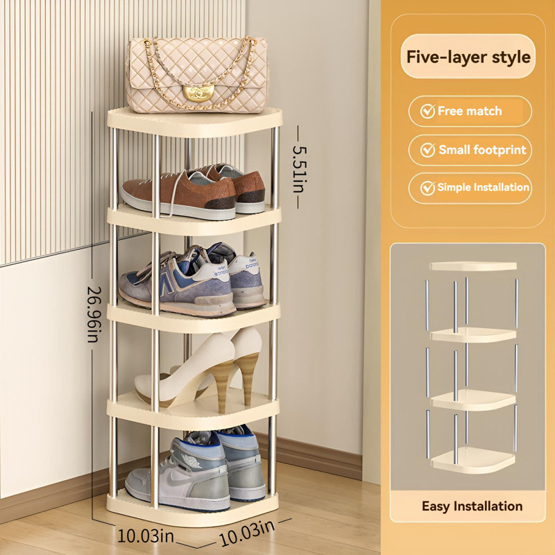 Petite armoire à chaussures étroite, rangement pour chaussures simple à couches multiples