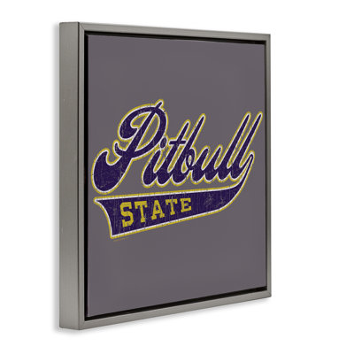 Art mural sur toile de style universitaire "Pitbull State" par Spirit Animals / Life Is High