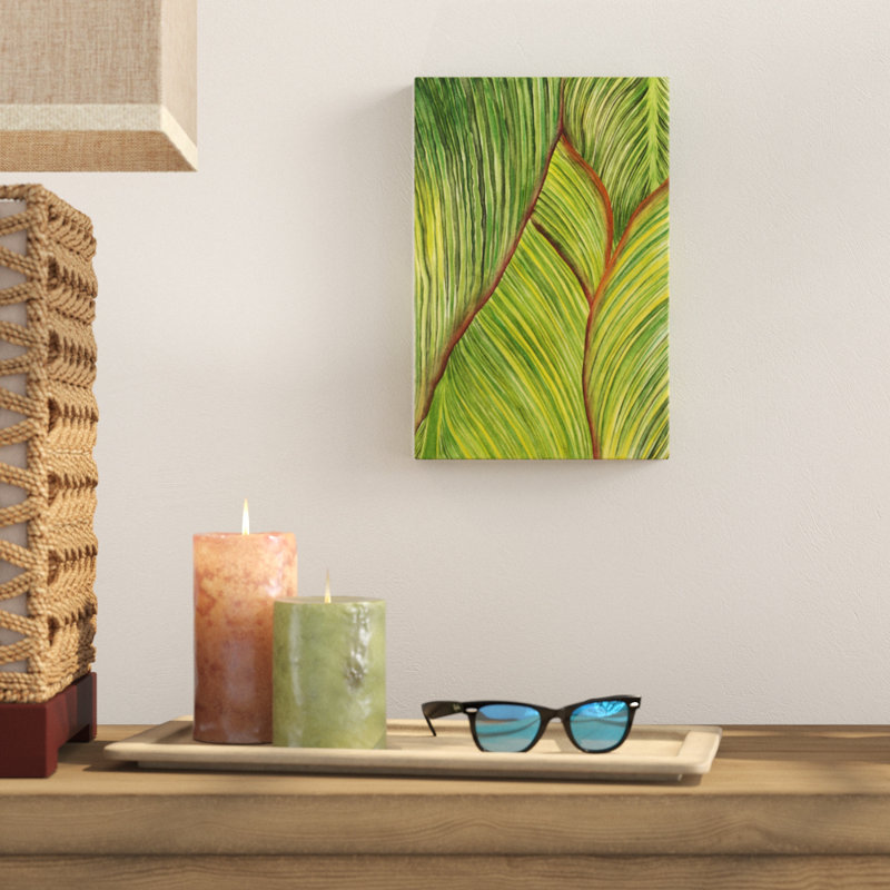 «Tropical Crop II», peinture sur toile, H 12 po x l 8 po