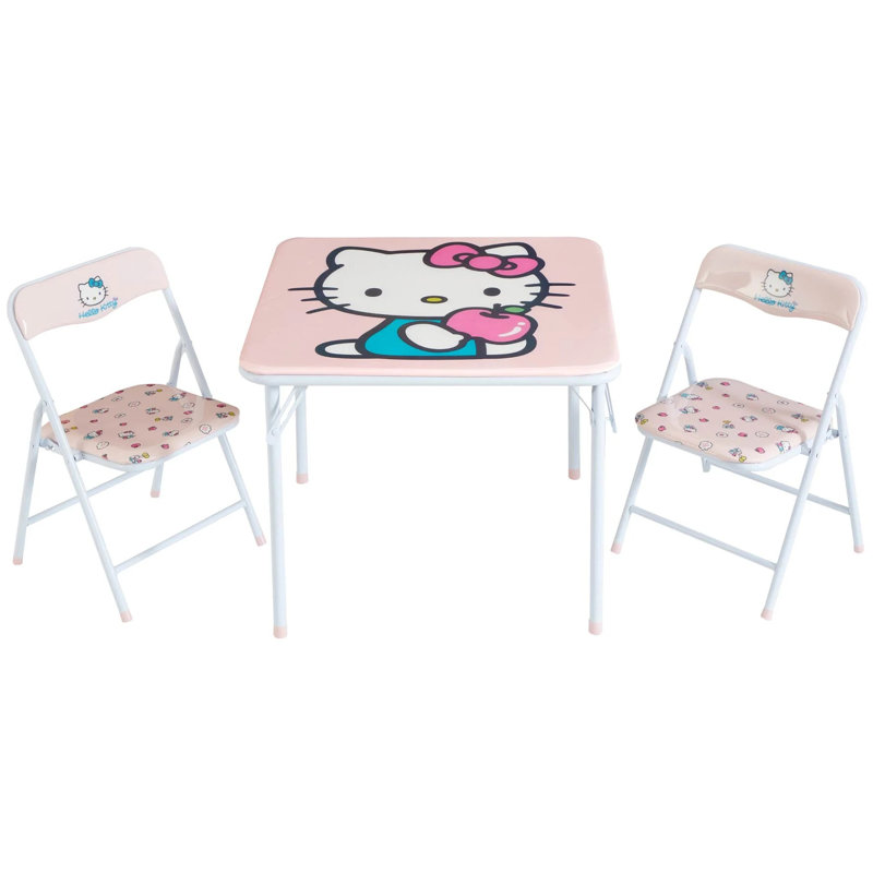 Ensemble de table et de chaises pour enfants Hello Kitty, 3 pièces