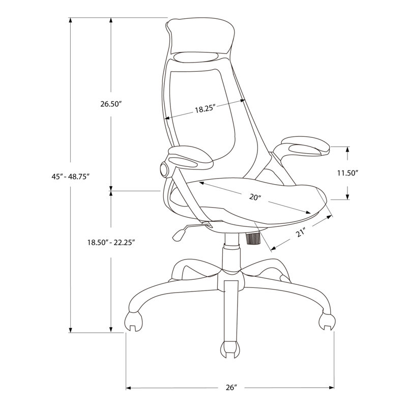 Chaise de bureau moderne: réglable, pivotante, ergonomique, filet noir, base en métal et large pour plus de confort Chaise réglable en hauteur avec fonction pivotante, travail productif