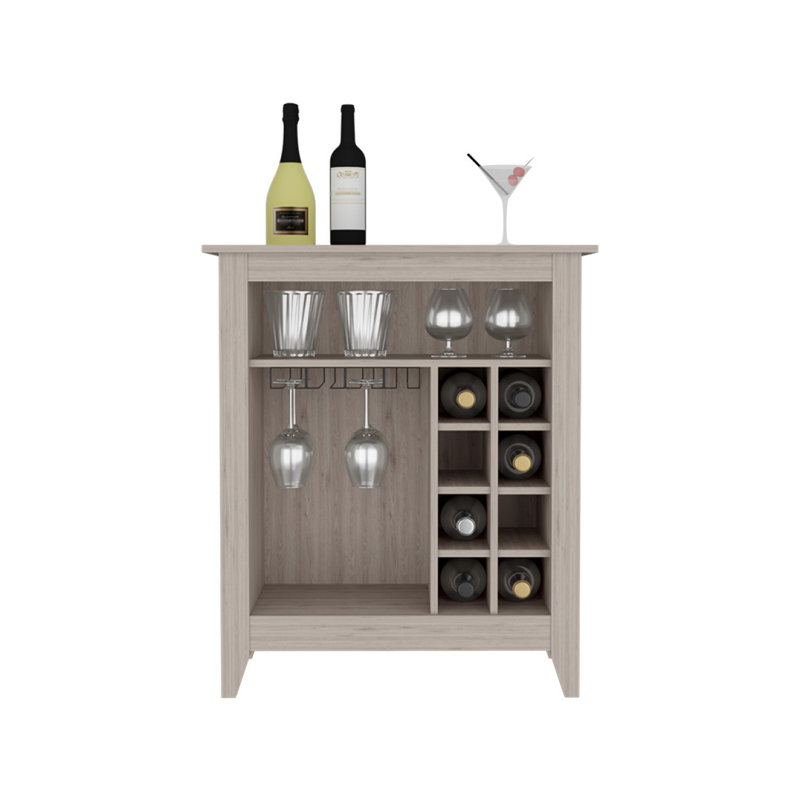 Armoire bar moderne, une tablette ouverte, Gris