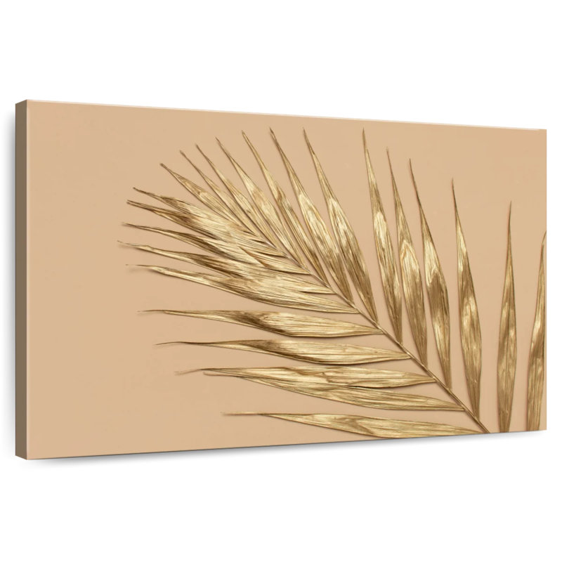 Feuille de palmier Harnek en or, H 8 po x l 12 po