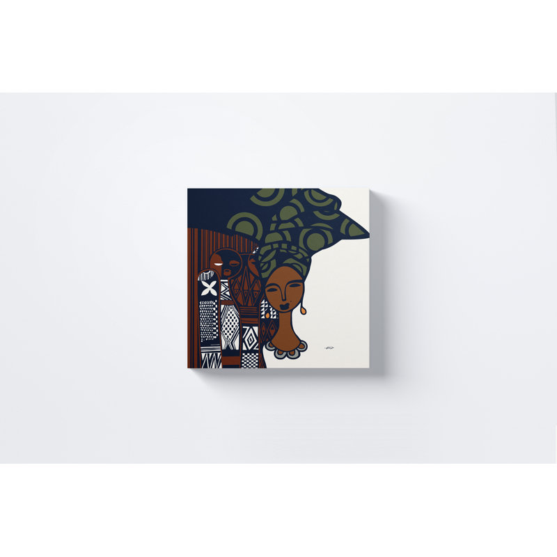 «Abike Stylized Tribal African Woman» par Ify Ojo, reproduction d'art sur toile tendue, H 16 po x l 16 po x P 3 po