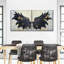 2 éléments décoratifs, taches d'ange noir sur toile, 2 pièces-93821886