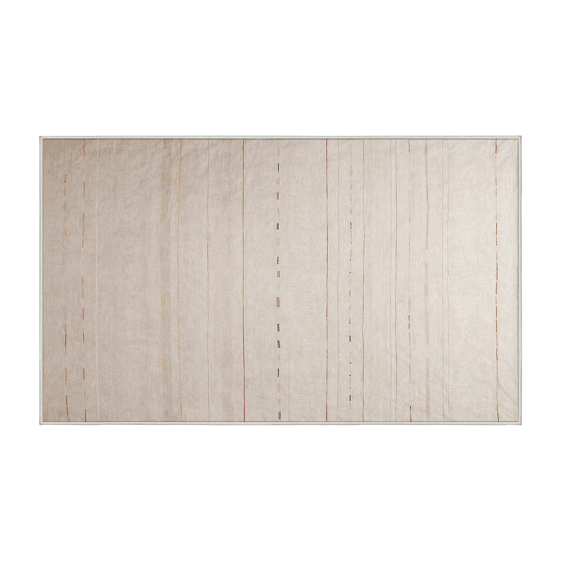 Tapis beige lavable à la machine, Rectangle de 5 pi x 8 pi