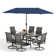 Alyah 6 - Person Metal Patio Dining Set with Rectangular Table