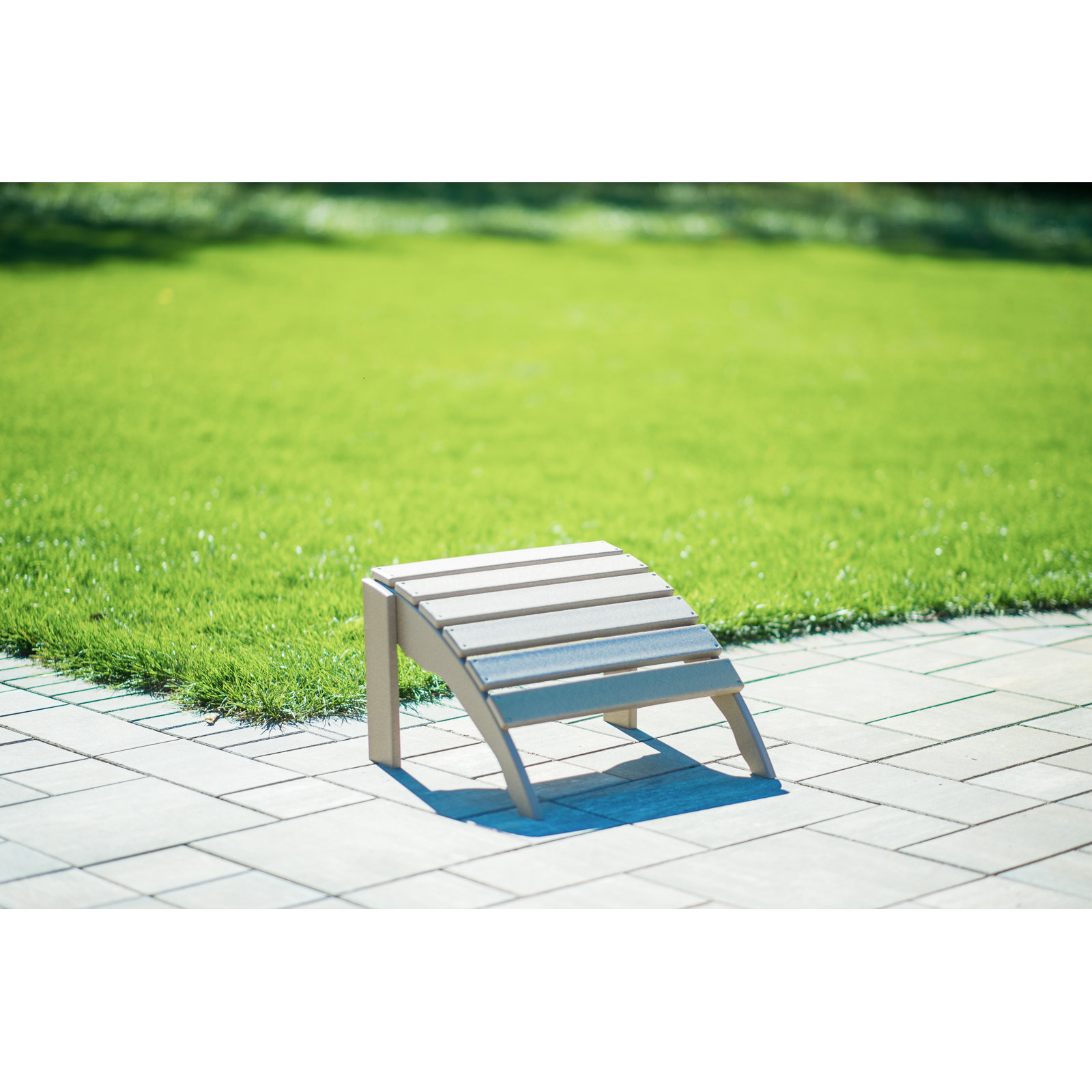 Leighton Patio Footstool, Weathered Wood