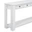 Table rustique chic avec espace de rangement: 4 tiroirs et tablette inférieure en blanc antique pour le vestibule: tiroir-491850444