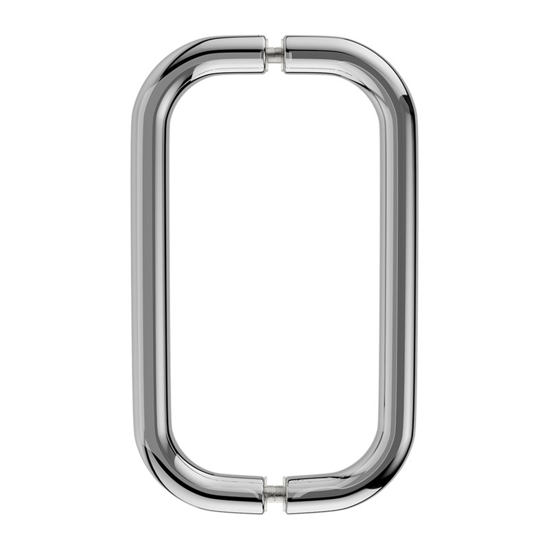 Brixwell PHNW8X8CH Poignées tubulaires dos à dos sans rondelles en métal 1/4 po à 1/2 po d'épaisseur de verre 8 po, finition chrome poli d'un centre à l'autre