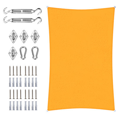 Royal Shade Waterproof 7' x 12' Rectangle Shade Sail With Hardware Kit