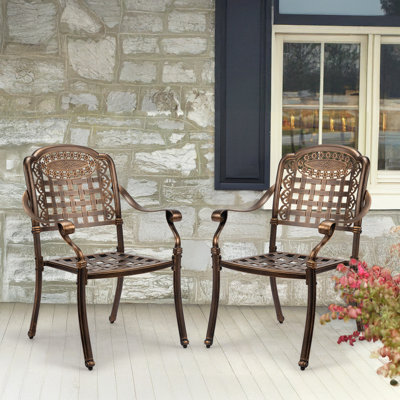 cast aluminum stackable patio chairs