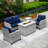 Woodrum Wicker 4 - Person Patio Conversation Set with Cushions-1411065321