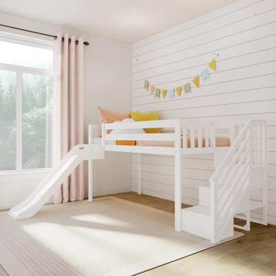 Lit mezzanine simple en bois massif Kincer