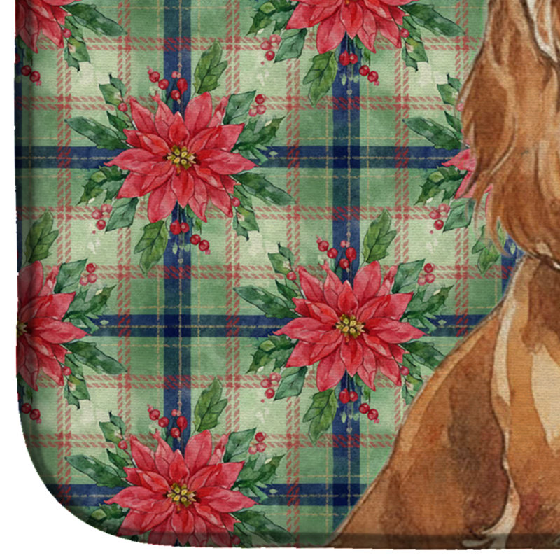 Tapis de vaisselle Boykin Spaniel Christmas PoinsettIas