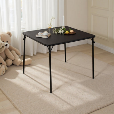 34" Folding Table, Portable Folding Card Table With Collapsible Legs For Camping, Picnic, Office