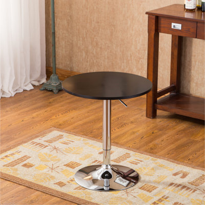 Table moderne réglable noire - bureau en bois et en métal de 24 po de diamètre x H 26 po à 36 po