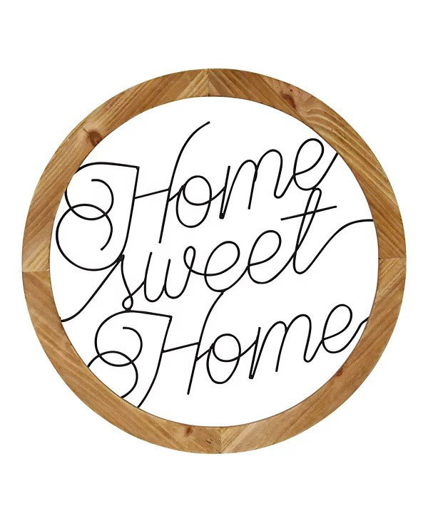 Art mural en bois et métal Home Sweet Home