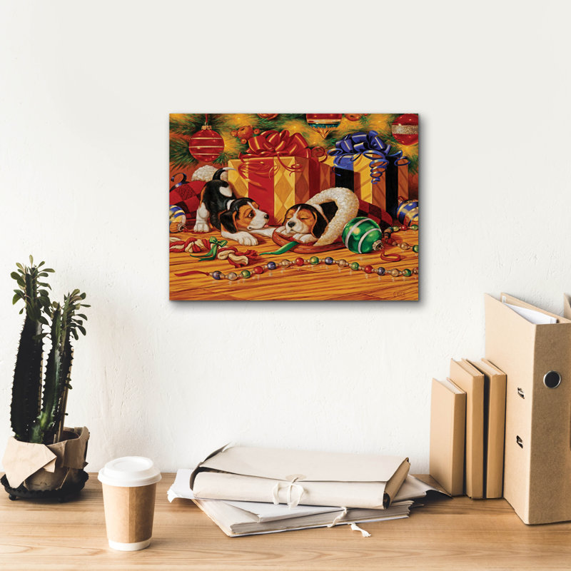 «Wingle Porter» par Christopher Nick, «Beagle Pups», art mural sur toile, H 12 po x l 16 po