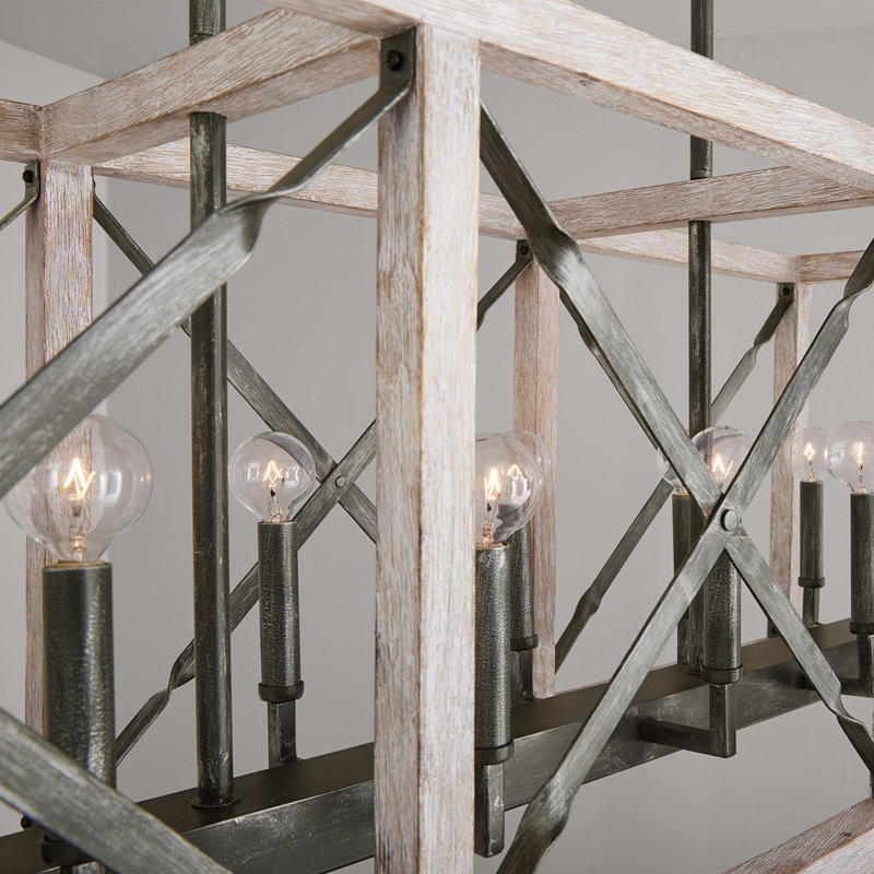 Remi 12 - Light Brushed White Wash/Nordic Iron Kitchen Island Pendant