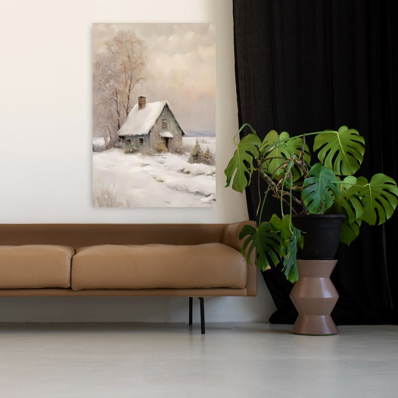 Paysage d'hiver abstrait givré, paysage contemporain, 48" H x 32" W