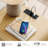 Adora Modern Wood Nightstand With 2 Drawers ,Curved Mid-Century End Table With Built-In Charging Station For Bedroom, Living Room,Entryway-2012303041