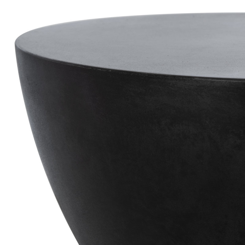 Outdoor Chenai Concrete Accent Table, Black