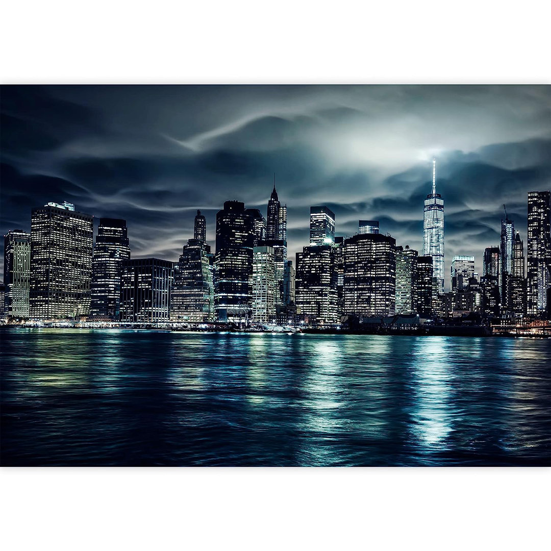 Midnight Storm Cloud New York City Cityscape Landmarks Paintable Wall Mural IDEA4WALL