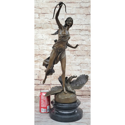 Diana The Huntress Goddess Of Hunt Killing Eagle Bronze Sculpture By Gaso