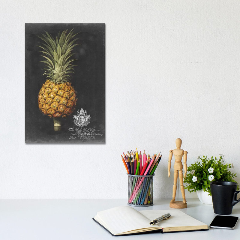 Royal Brookshaw Pineapple II by George Brookshaw - Wrapped Canvas Print, 20.32 cm H x 30.48 cm W