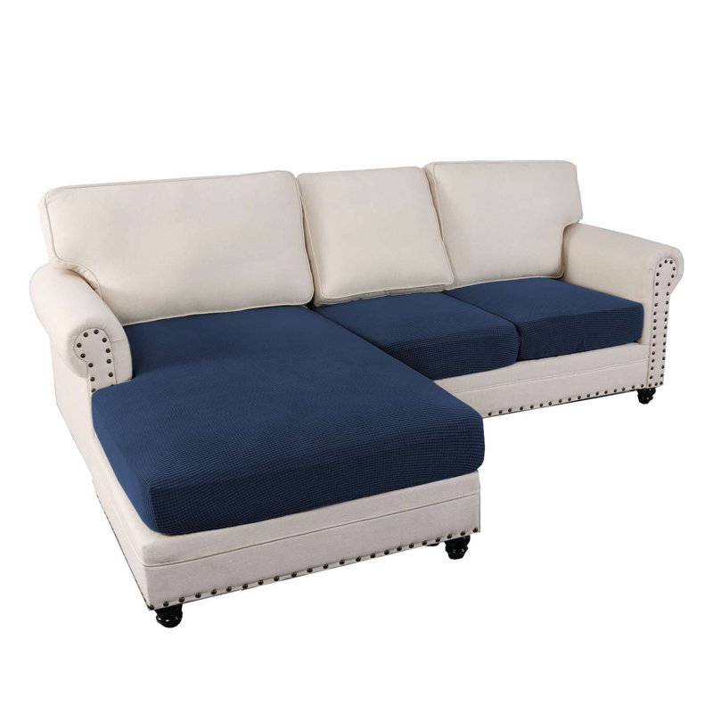 Housse pour canapé modulaire à coussins carrés / lavables à la machine, Bleu marine