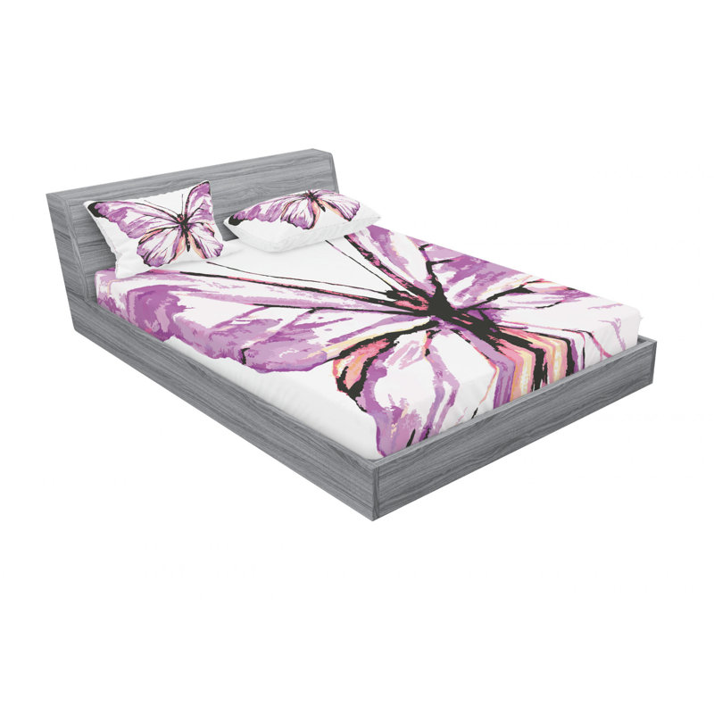 Ensemble de draps Butterfly, Ensemble de drap pour grand lit avec drap-housse