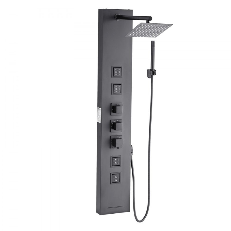 Shower Panel Tower System Stainless Steel Column Rainfall Head Massage Jet 4Mode