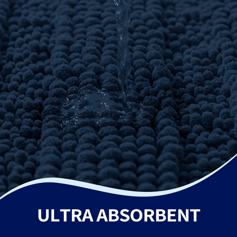 Lasse Non-Slip Bath Rug, Navy