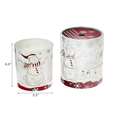 Scented Snowman Glass Candle Cranberry Cassis