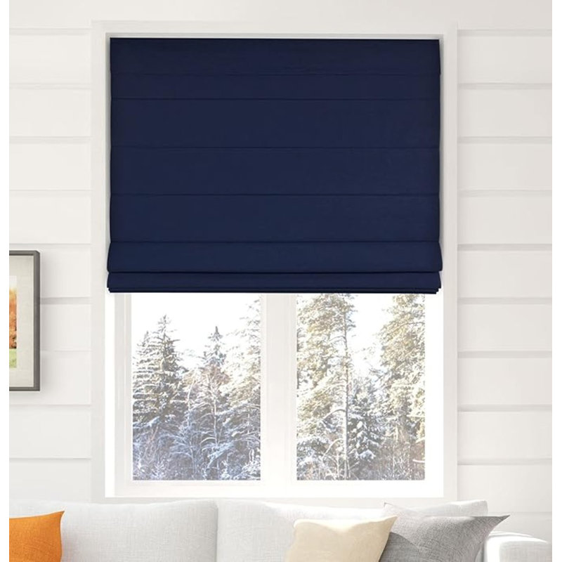 Blackout Roman Shade, Navy, 46.5"W x 48"L