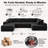 Koli 126" U-Shaped Compression Sectional Couch for 7, Corduroy Cloud Couch, Black